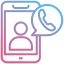 Icono de un teléfono móvil con una llamada.
